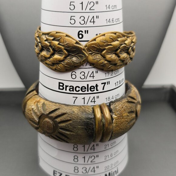 VTG Ethnic Copper & Brass Jewelry Necklaces Rings Earrings Bracelets Lot of 8 - Picture 10 of 14